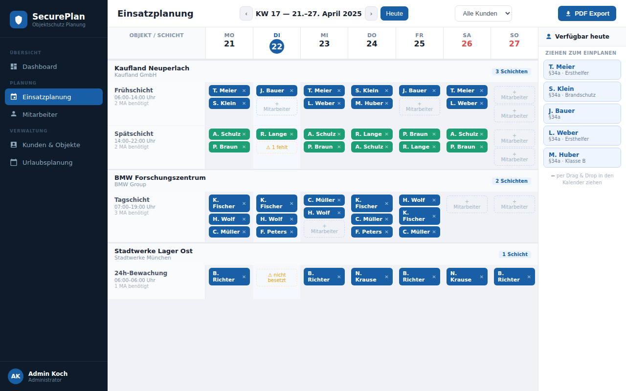 SecurePlan Einsatzplanung