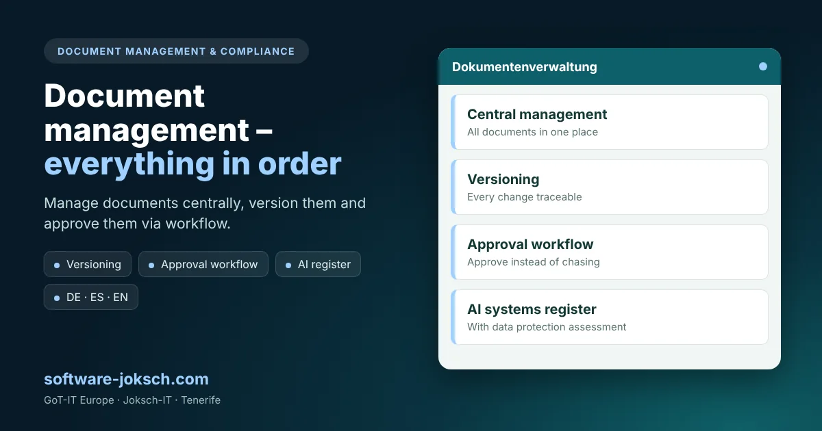 Dokumentenverwaltung – Document management – everything under control