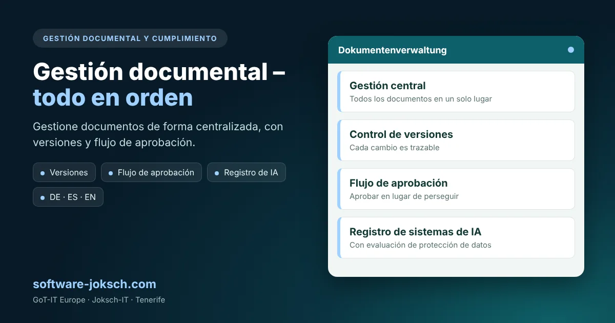 Dokumentenverwaltung – Gestión documental – todo bajo control