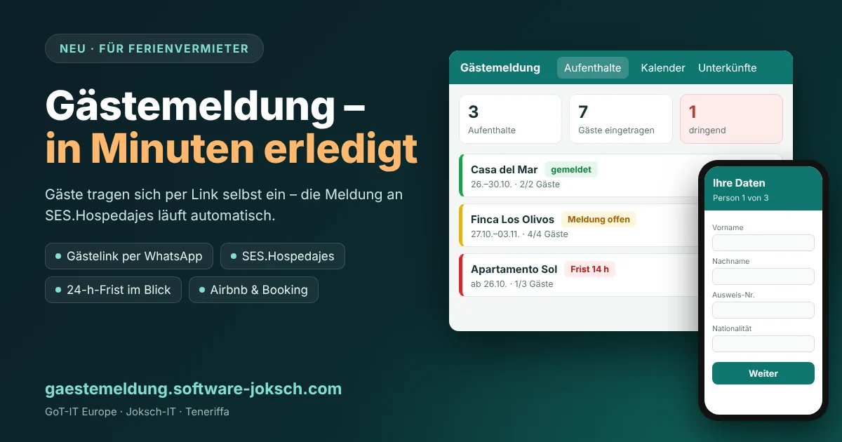 Gästemeldung – Gästemeldung – in Minuten erledigt