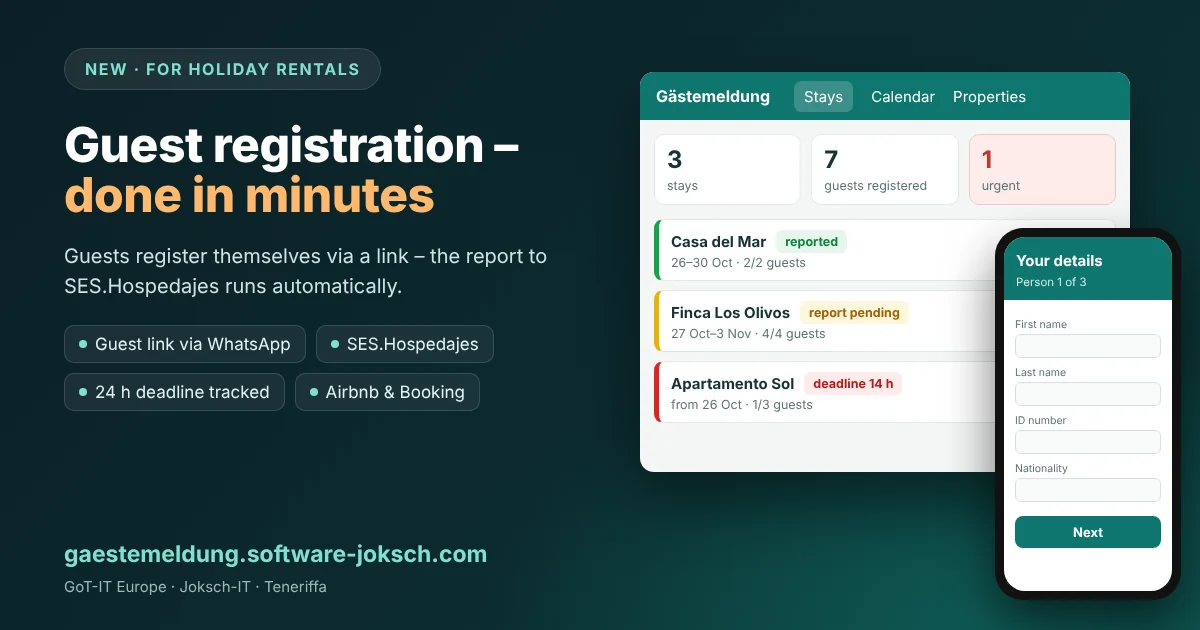 Gästemeldung – Gästemeldung – guest registration in minutes