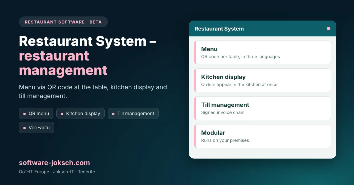 Restaurant System – Restaurant System – till, kitchen, fiscal